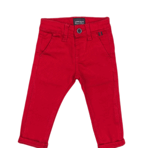 Pantalon skinny en sergé Rouge